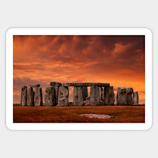 Stonehenge Sunset Sticker